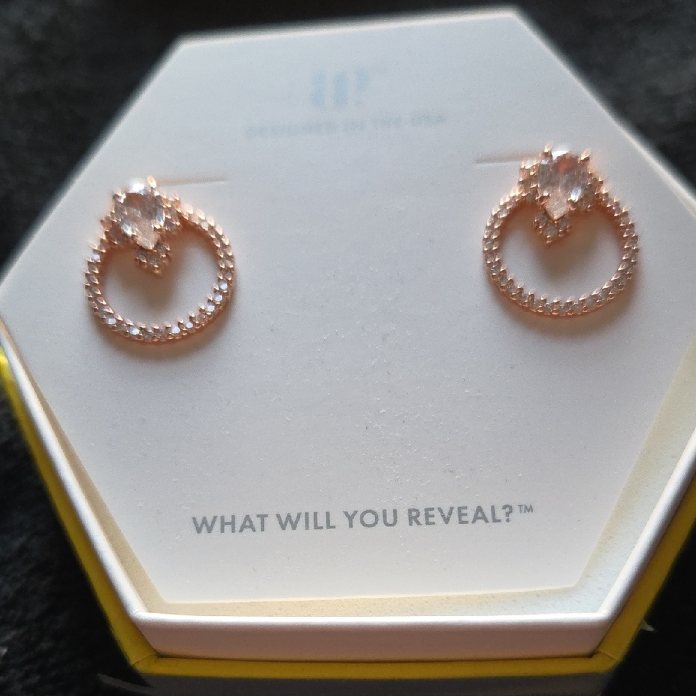 Sparkling Rose Gold Hoop Earrings